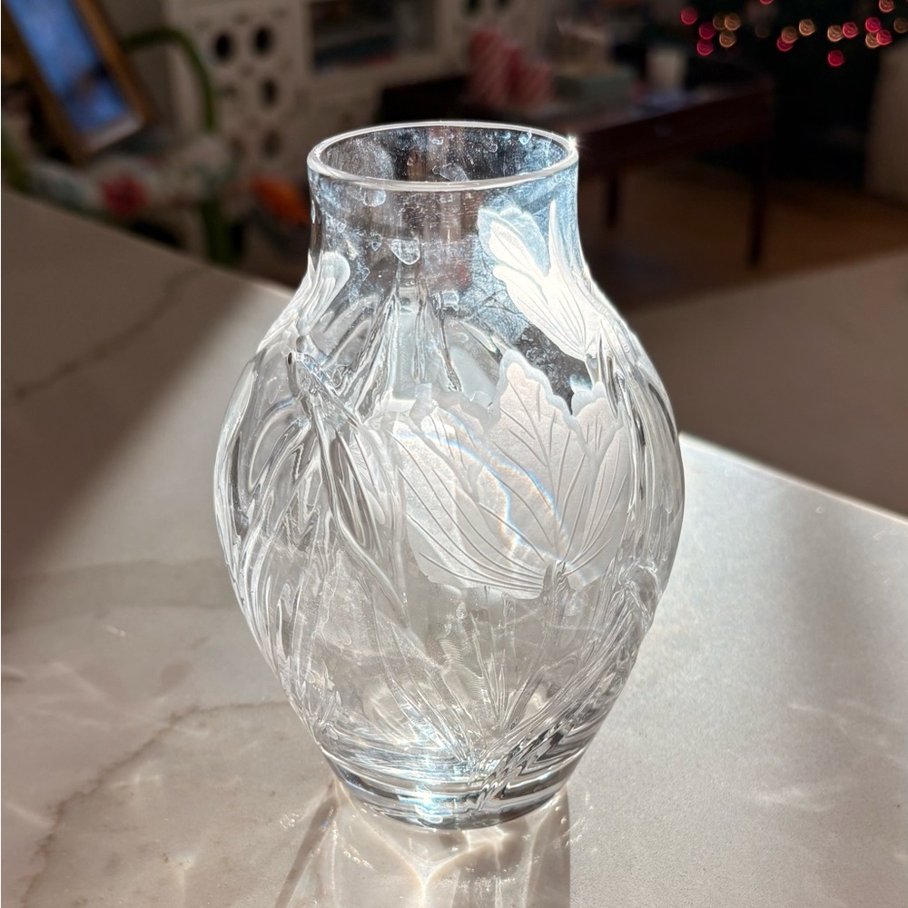 Tiffany & Co. Louis Comfort Tiffany etched crystal tulip vase